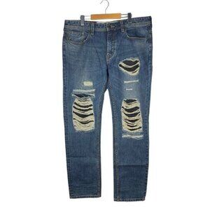 PARASUCO Men's Blue Mike Fit Destroyed Medium Rise Classic Slim Jeans 38 x 34